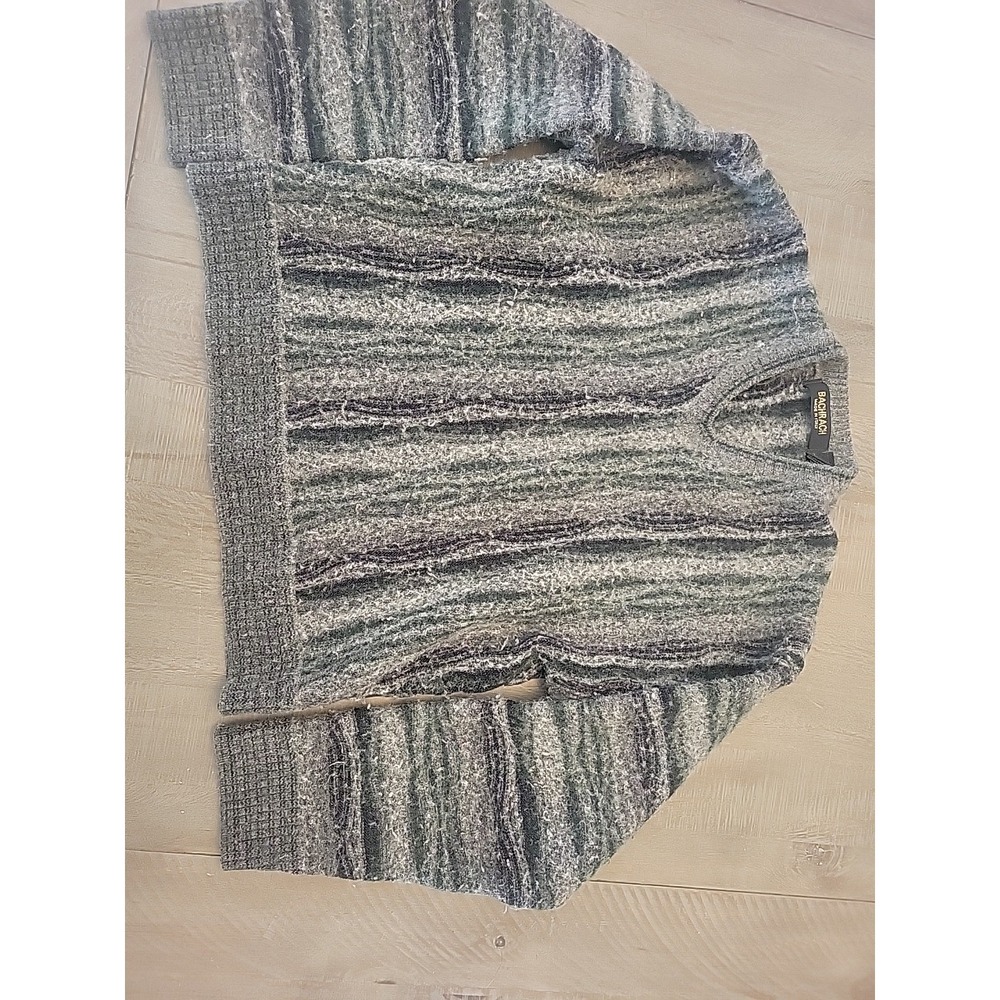 Vintage 90s Bachrach 3D Texture Pattern Knit Sweater Multicolor USA Made Coogi M